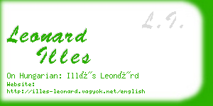 leonard illes business card